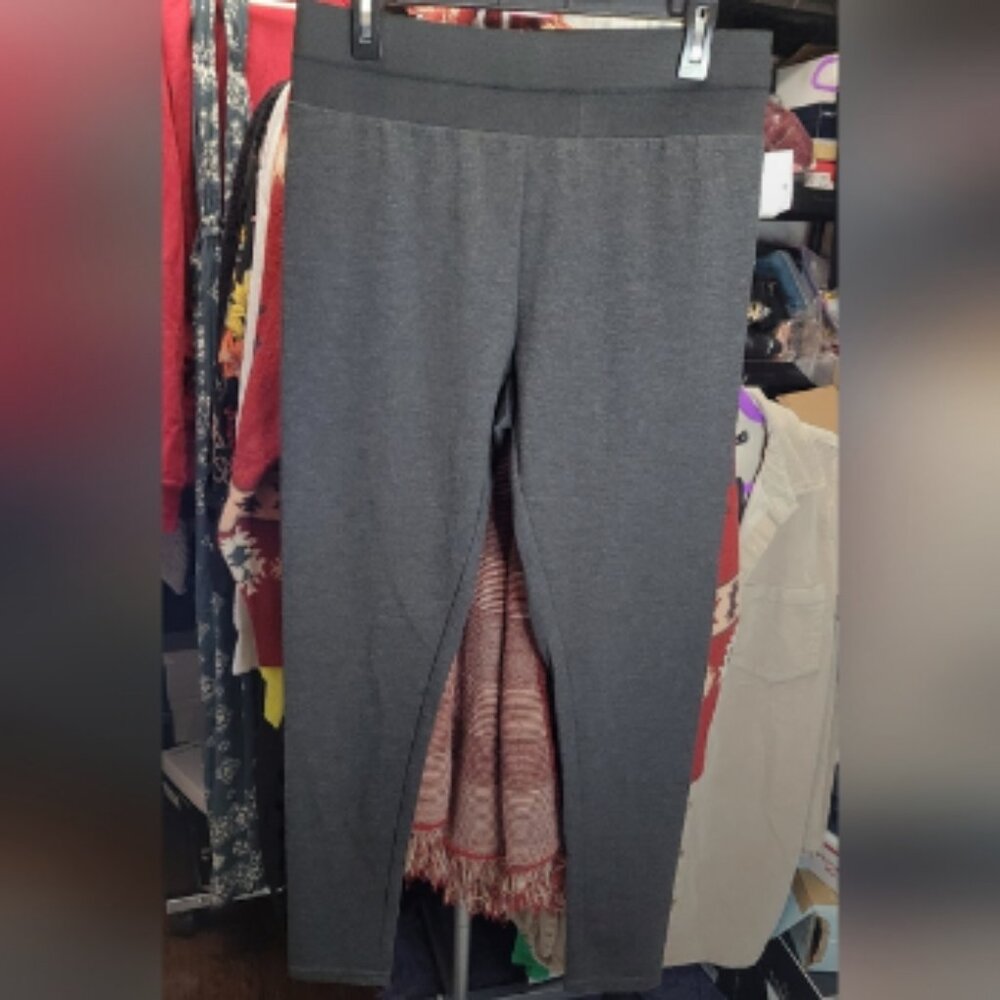 INC International Concepts Shaping Legging Wide band Gray Knit Size Large New